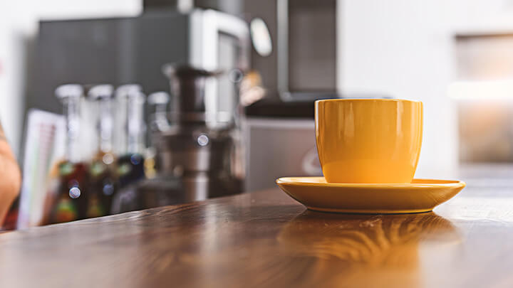 Coffee in a cup on the table