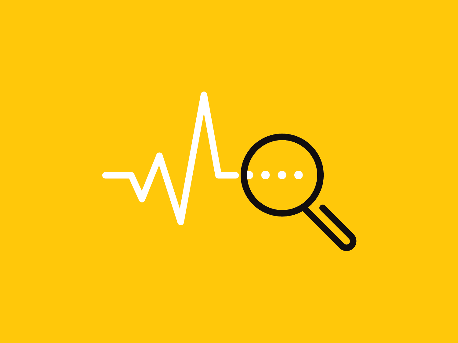 Illustration av ett förstoringsglas på gul bakgrund
